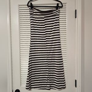 Femmina - (NWT) Brown & White Stripe Roll Top Lightweight Maxi Skirt